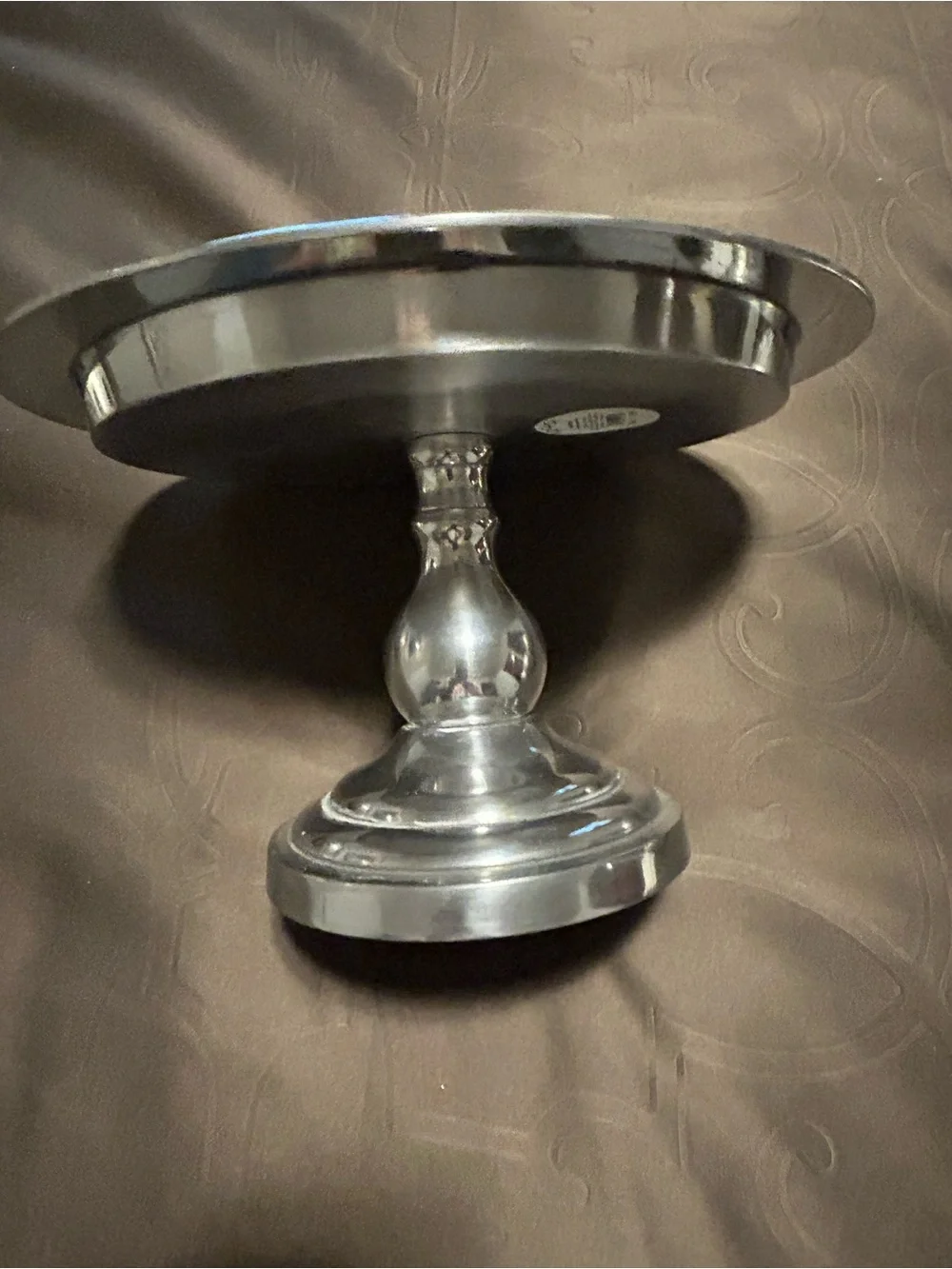 Threshold Silver Pedestal Bowl with Decorative Gray Accent Spheres